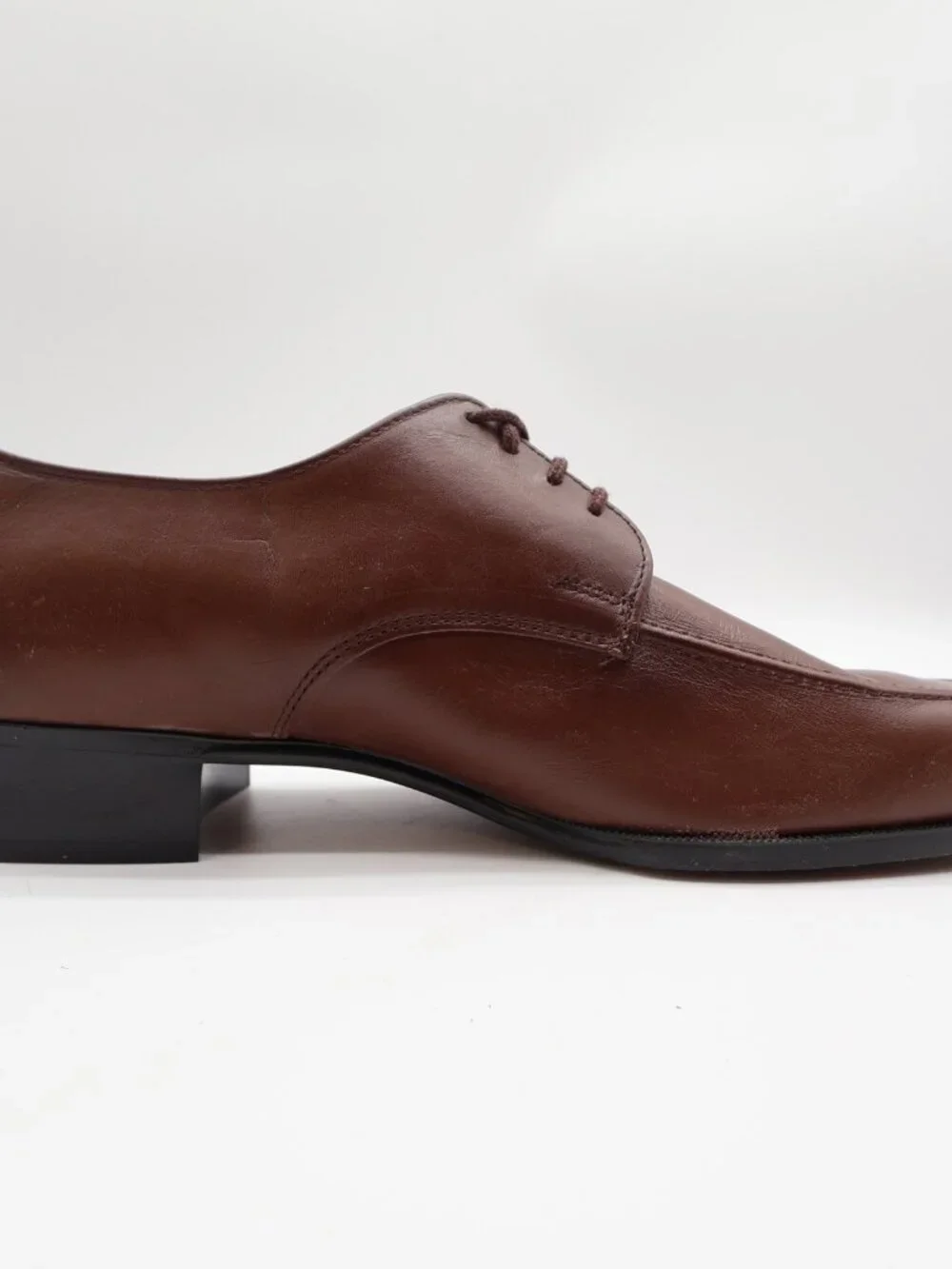 James Pepper Vintage 80s Derby Dress Shoes Mens 12 Brown Leather NOS